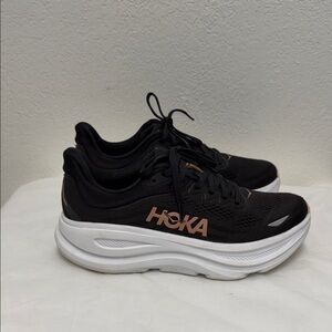 Hoka Black and Rose Gold Women's Running Shoes